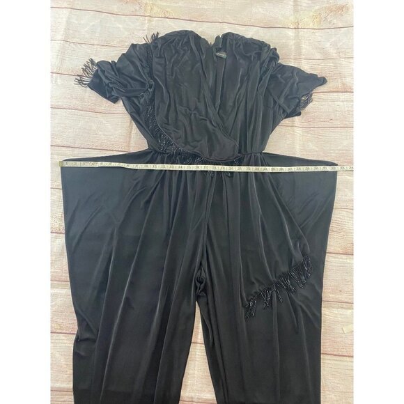 Vintage 1980's David Rose Black Harem Style Tassled Jumpsuit - Medium - Picture 5 of 13